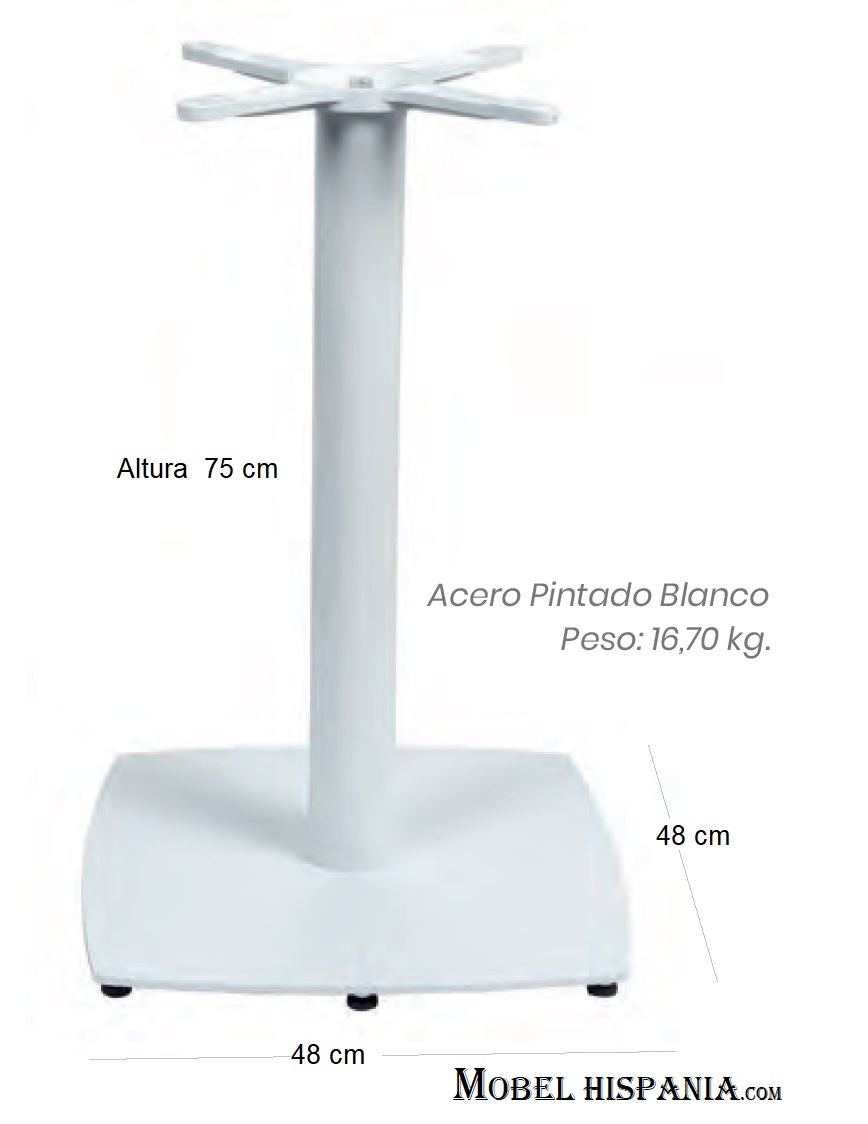 9322 Pie mesa metal blanco