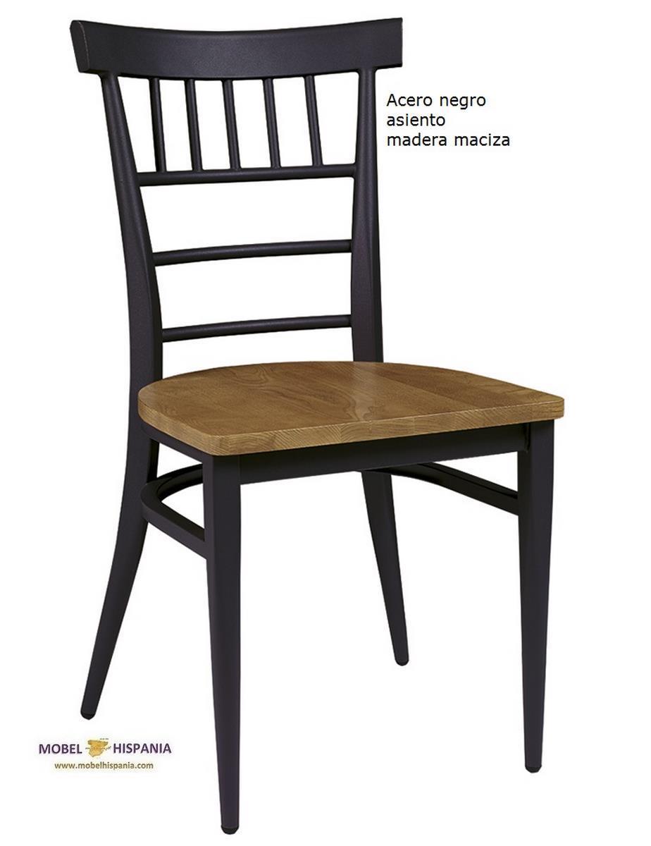 152 Silla negro asiento tapizado indiana 07 1