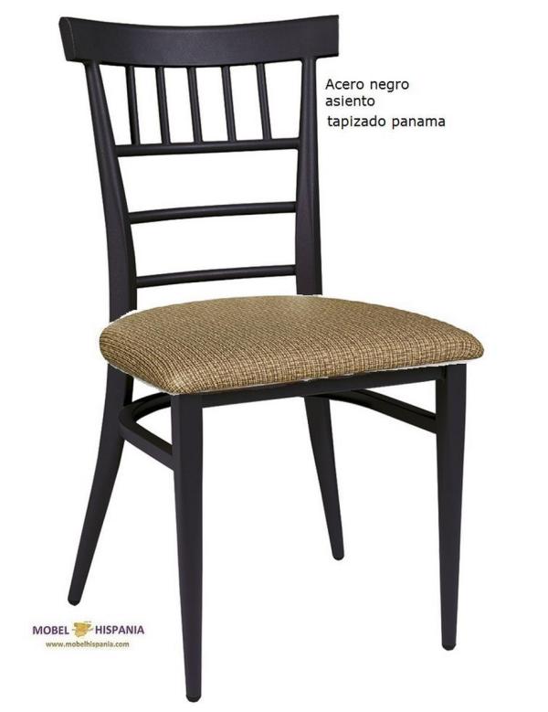 152 Silla negro asiento tapizado indiana 08 1
