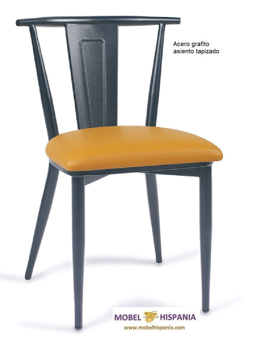 ALABAMA silla acero grafito asiento madera laminado 05 1