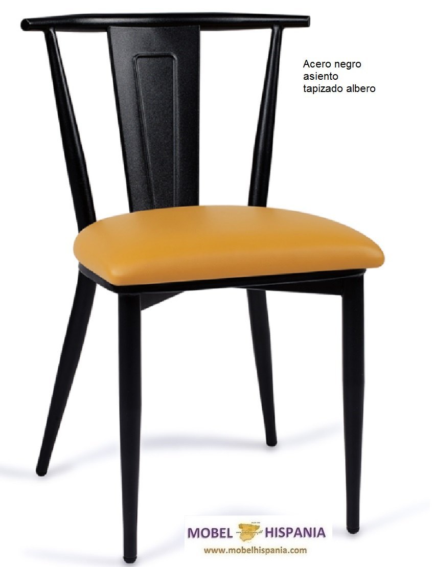ALABAMA silla acero grafito asiento tapizado 09 1