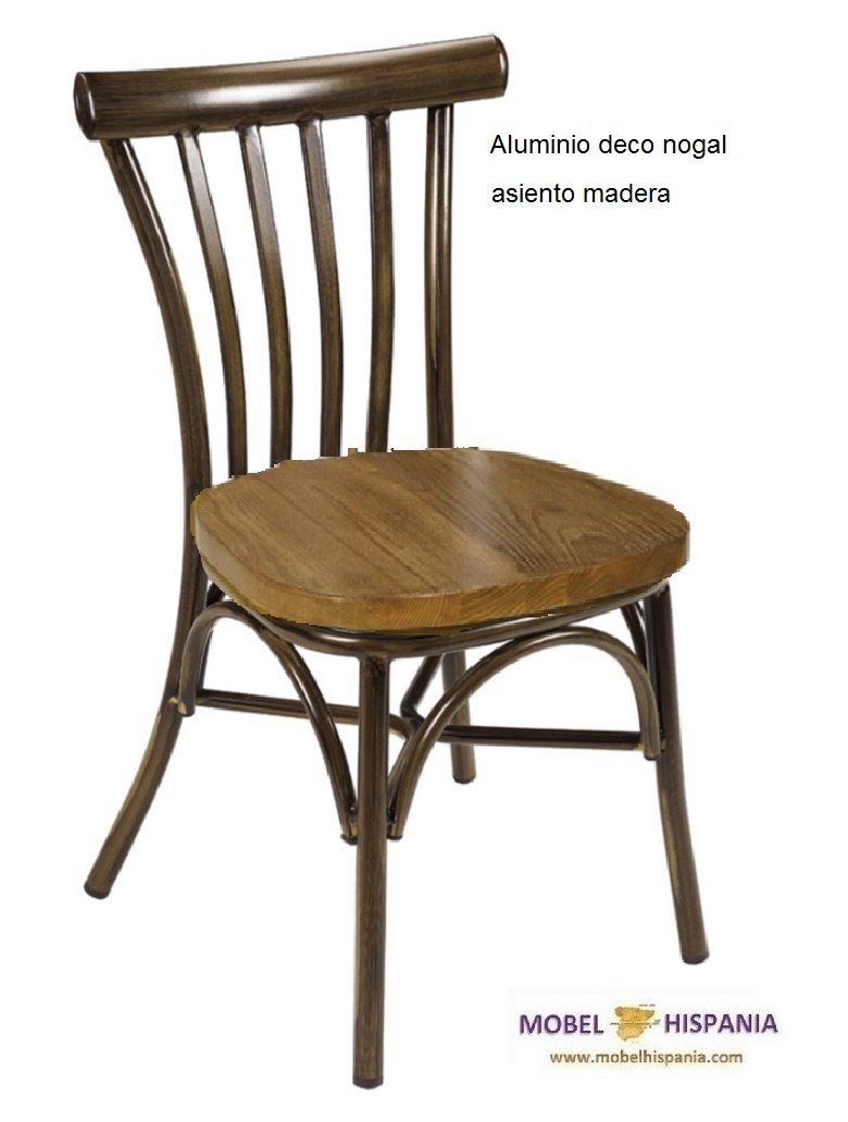 164 silla aluminio negro asiento madera 01 2