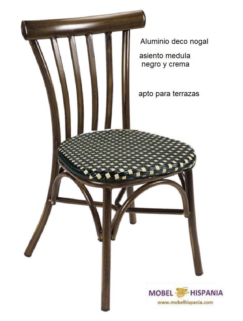 164 silla aluminio negro asiento medula negra crema 06 2