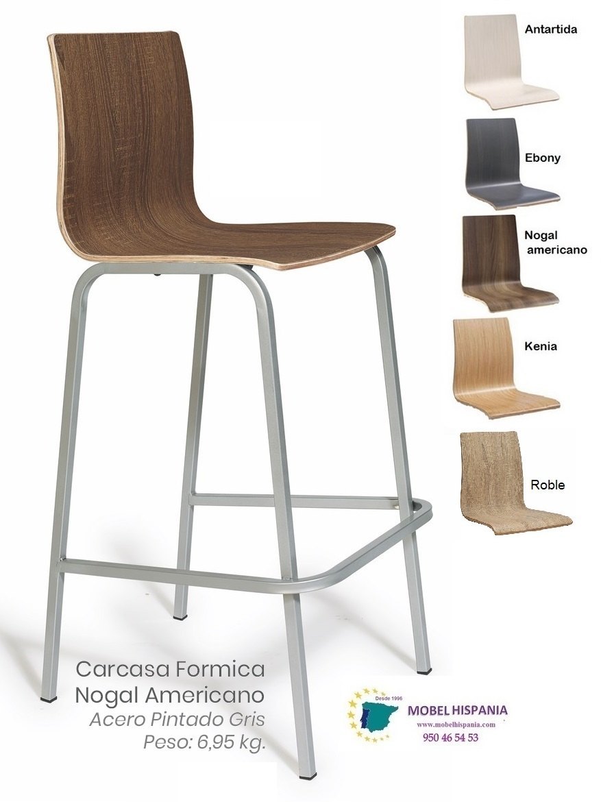 392 taburete metal negro nogal 01