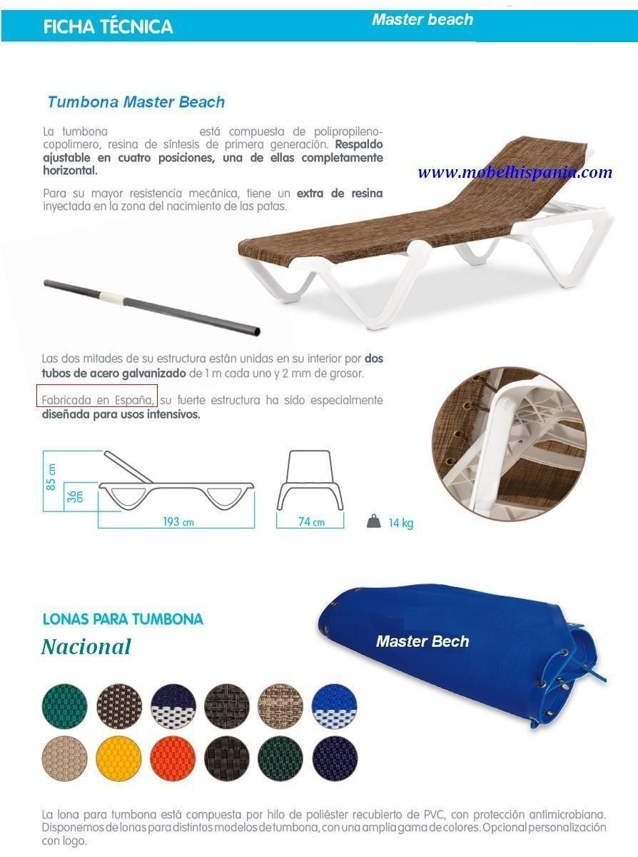 beachmat tumbona polipropileno azul