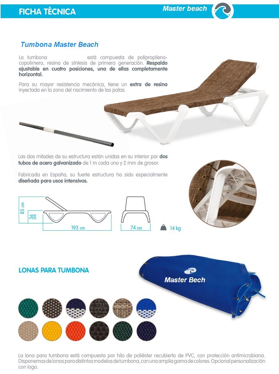 beachmat tumbonas textiline marron 03