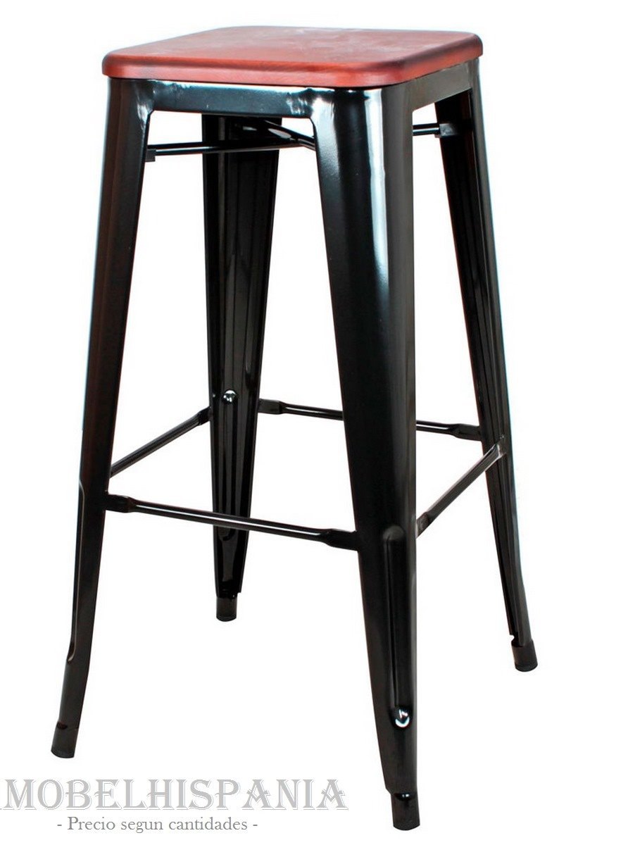 SOHO negro taburete metalico tolix industrial 03