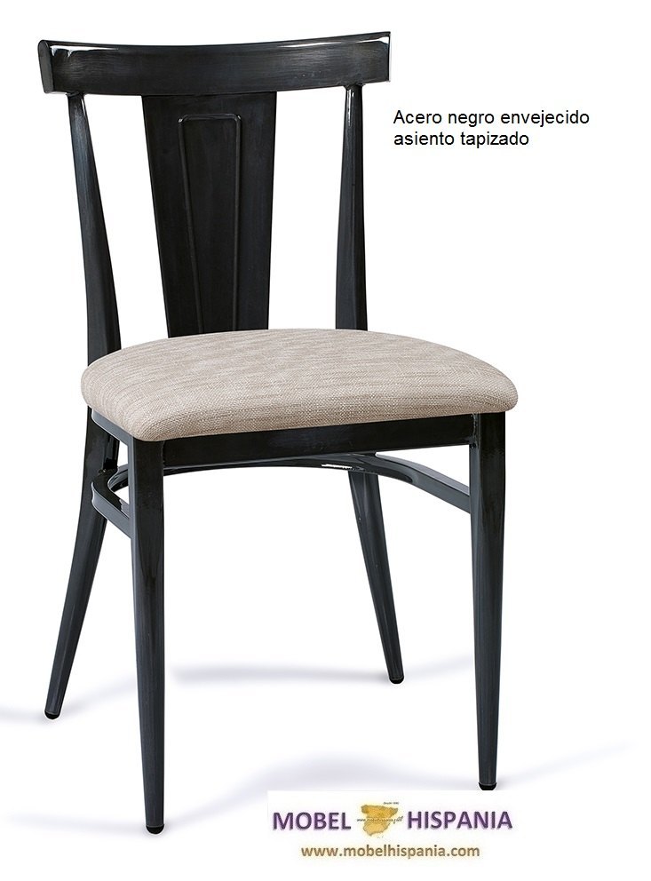 DAKOTA silla acero blanco asiento tapizado 10 1