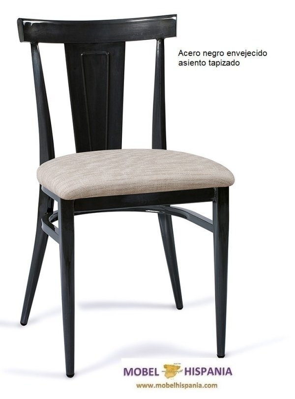 DAKOTA silla acero grafito asiento tapizado kashmir 07 1