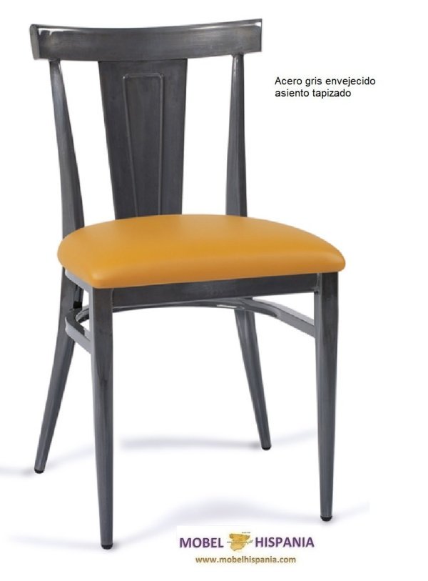 DAKOTA silla acero grafito asiento tapizado kashmir 05 1