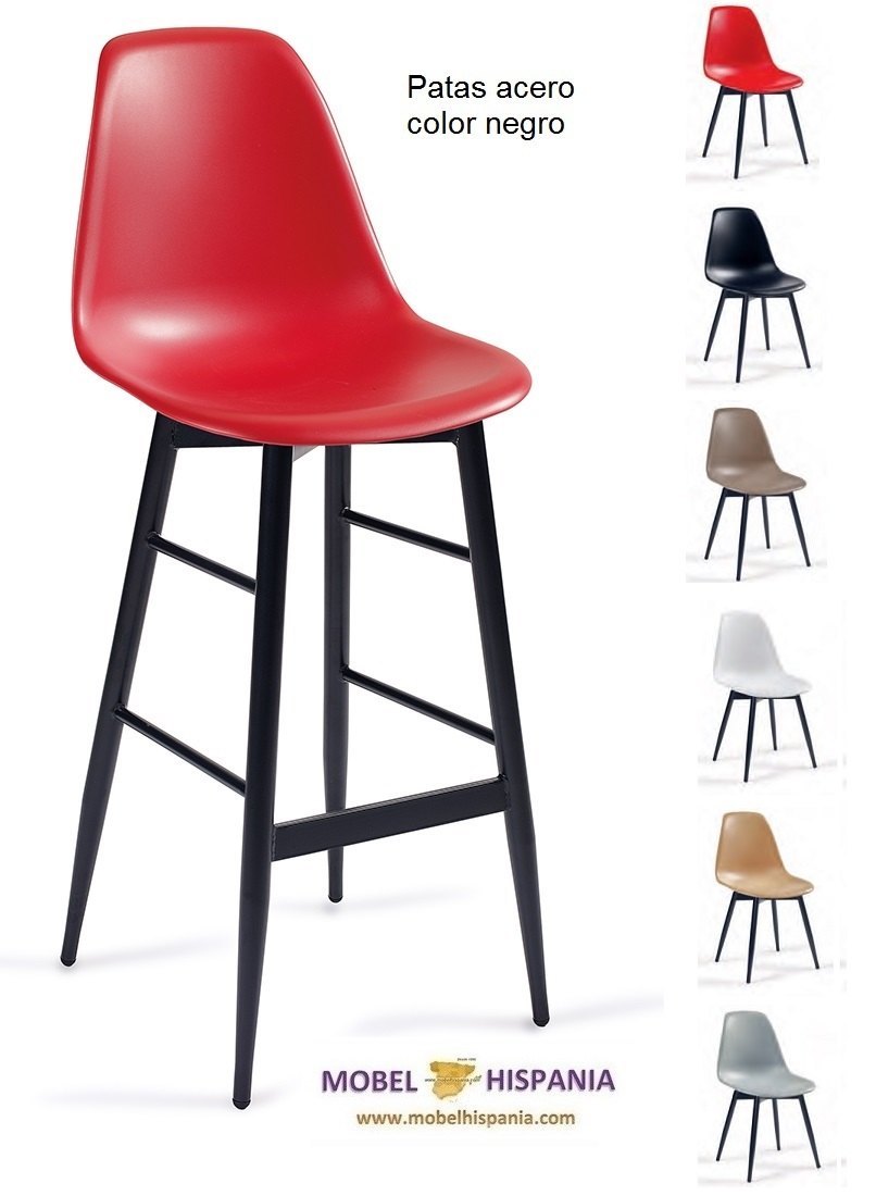 PICASSO banqueta p4 acero negro carcasa rojo