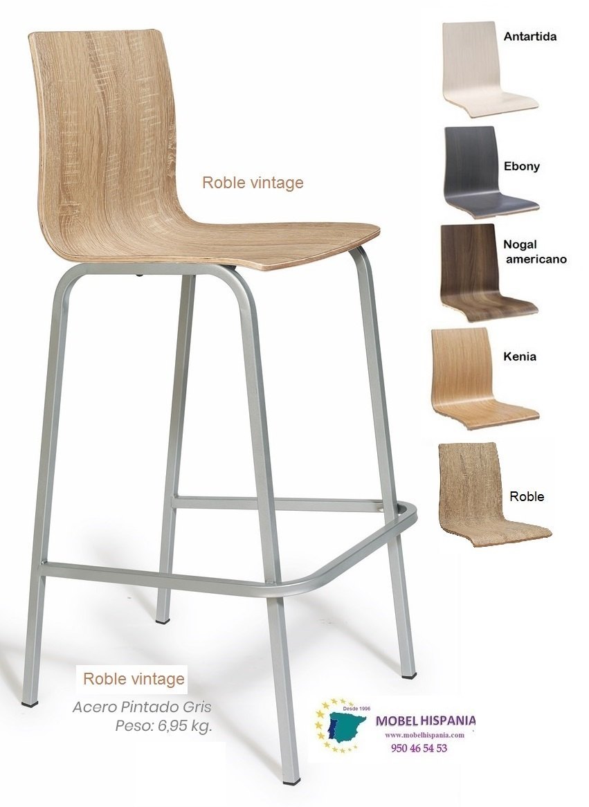 392 taburete metal negro nogal 03