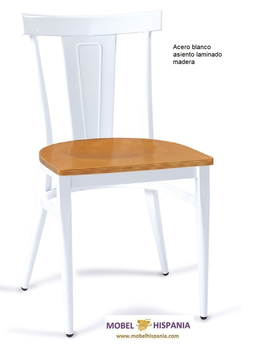 DAKOTA silla acero blanco asiento tapizado 04 1