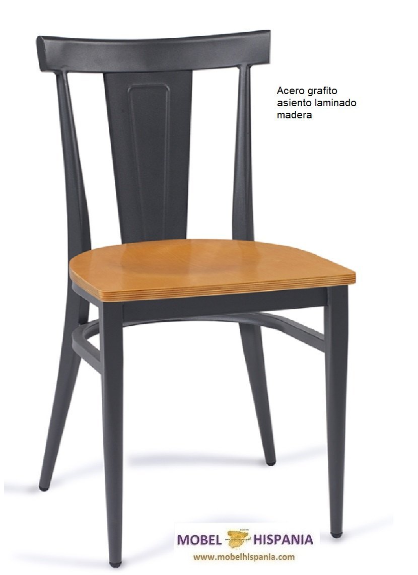 DAKOTA silla acero grafito asiento laminado 1