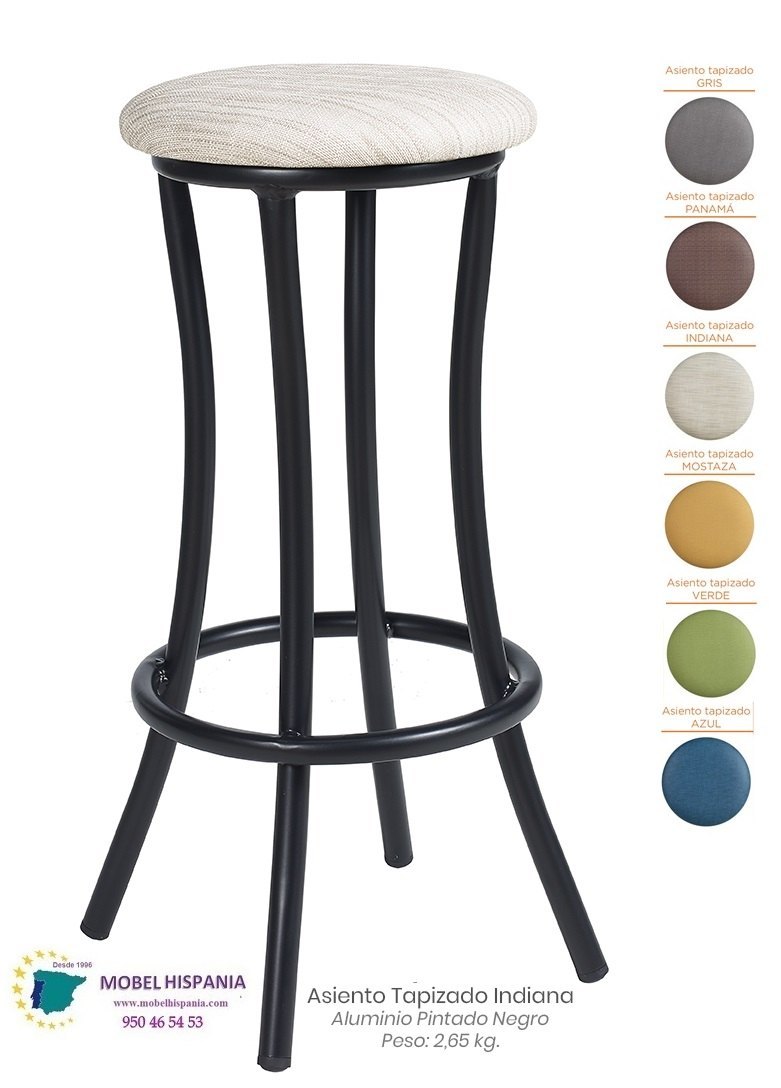 8119 Banqueta Grafito Asiento Tapizado Mostaza 06