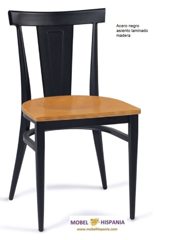DAKOTA silla acero negro asiento laminado 1