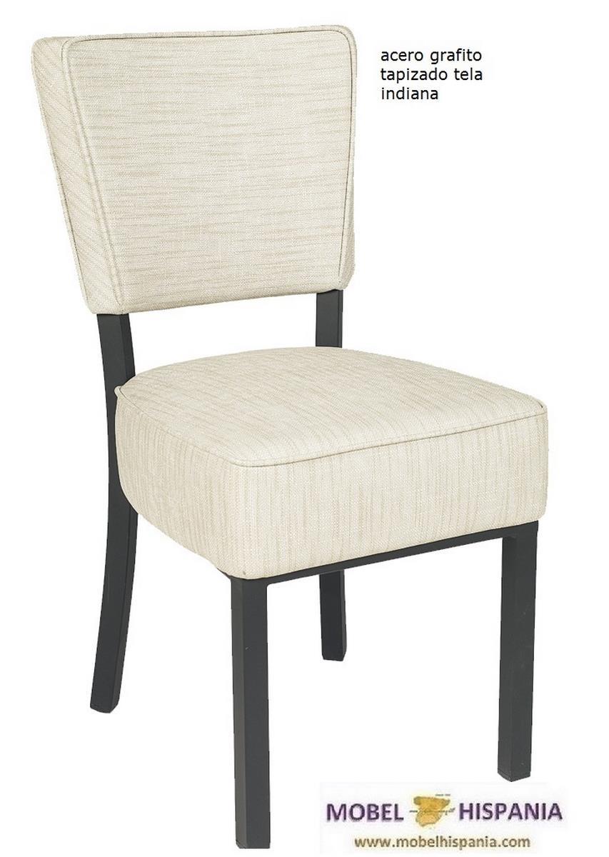 RB.6622 Silla metal grafito tapizado indiana