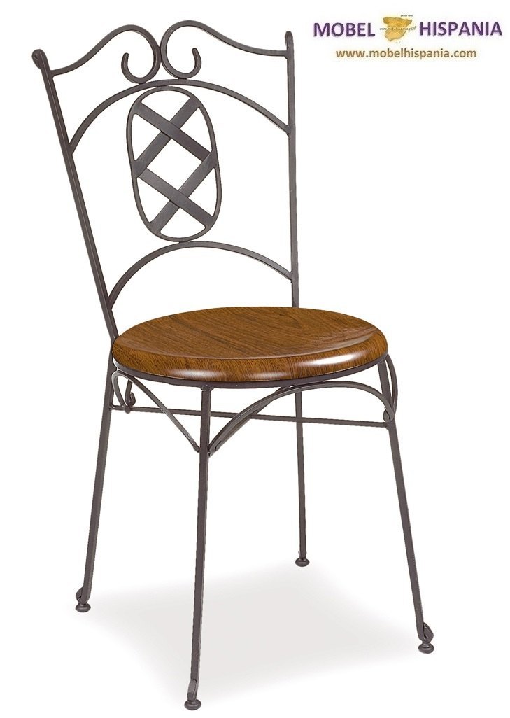 RONDA silla forja vintage tapizado burdeos 01 1