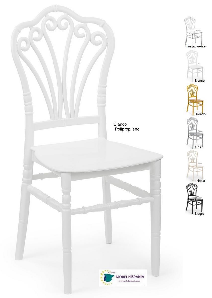Flora silla eventos polipropileno blanco 3