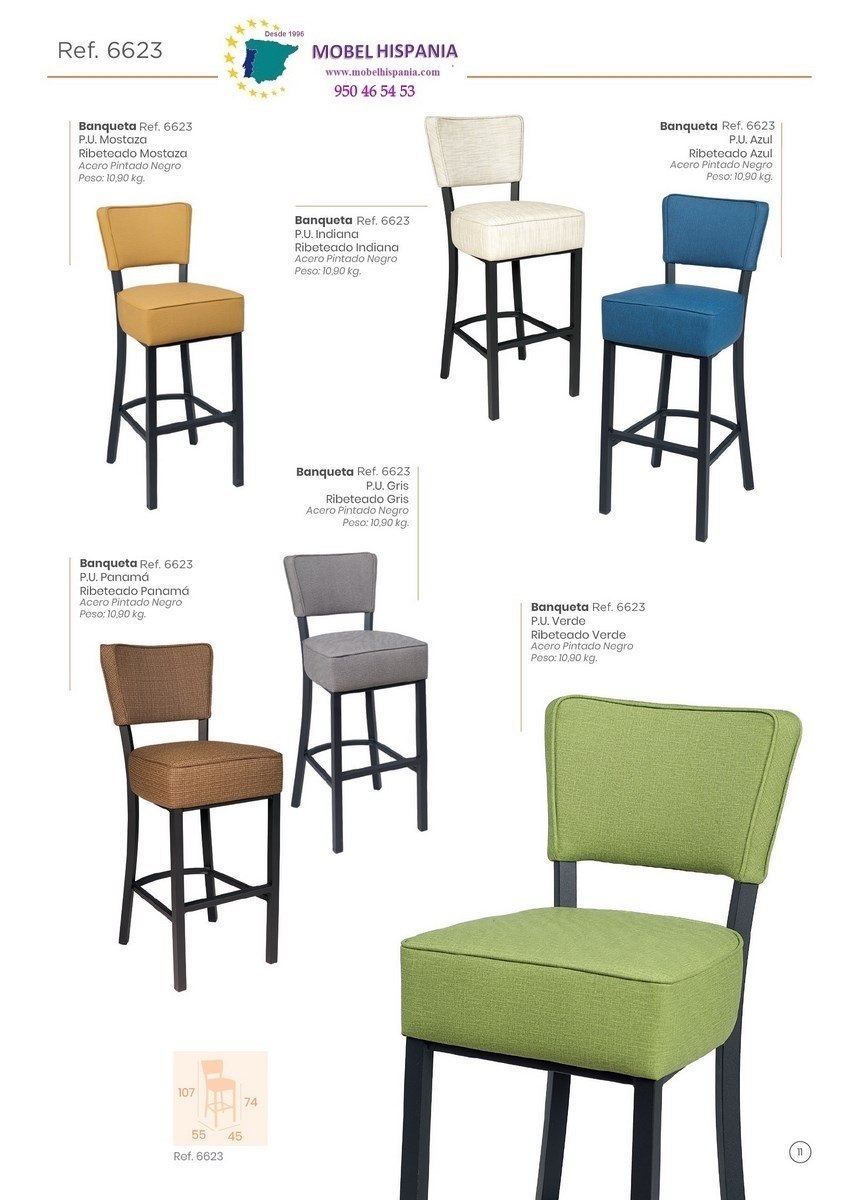 6623 taburete metal verde 01