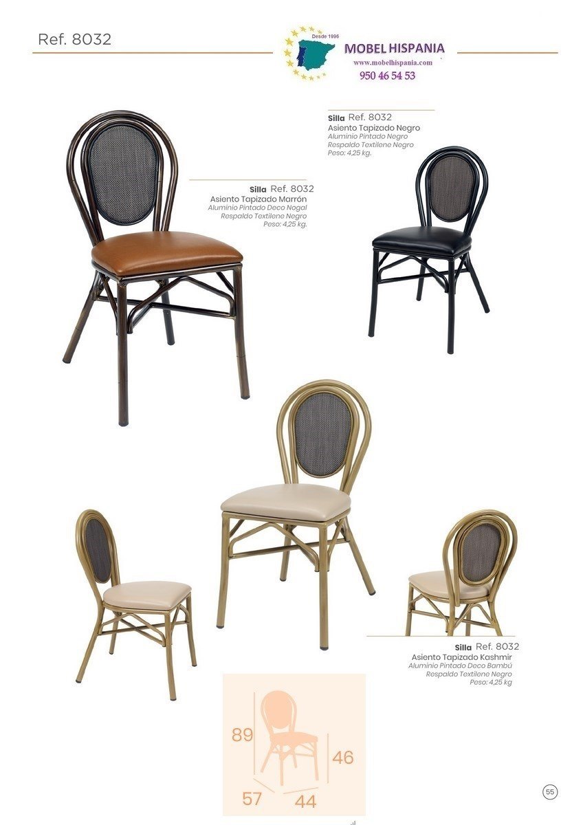 8034 silla deco bambu tapizado blanco 05