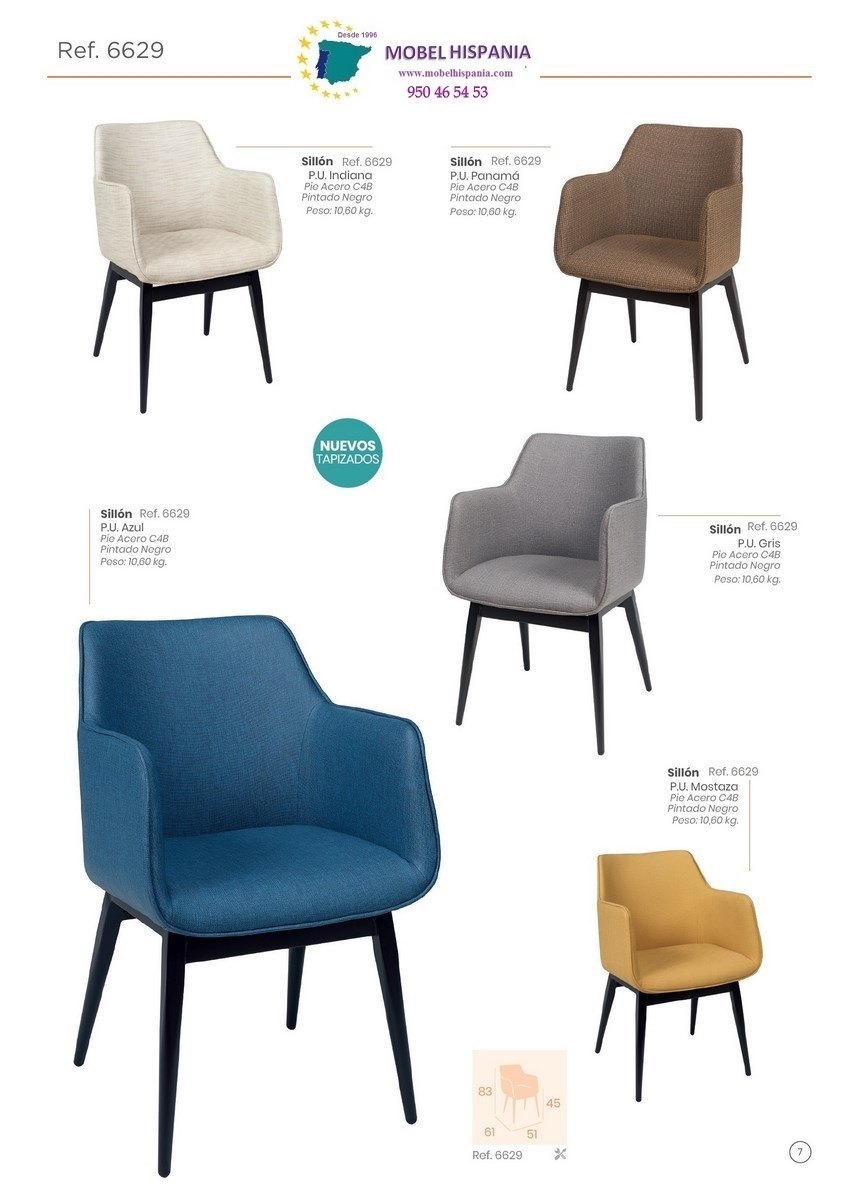 RB6629 Sillon metal negro indiana 03