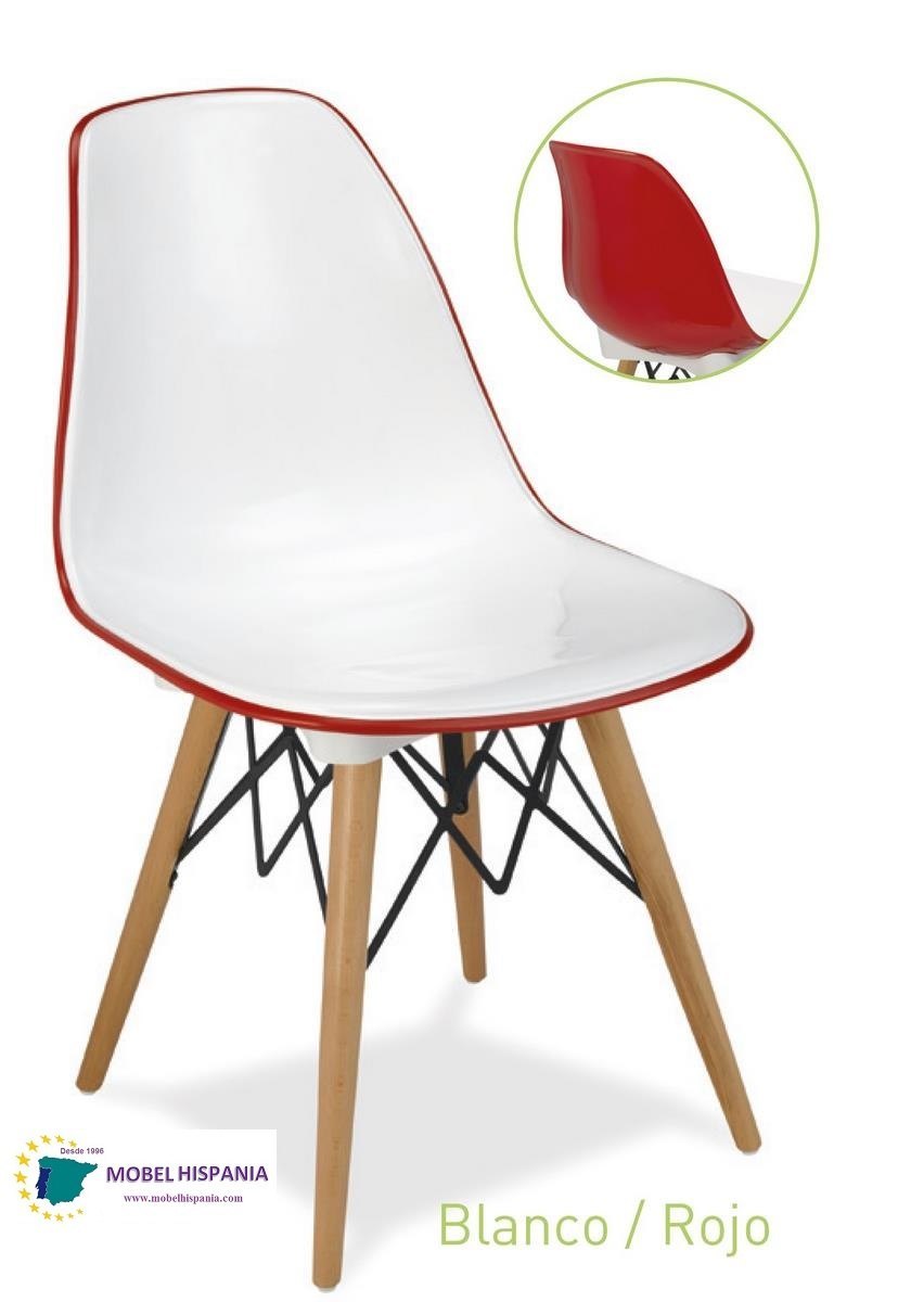 MV1700 silla polipropileno madera rojo blanco 01
