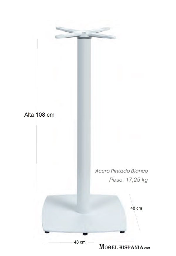 9320 Pie alto metalico negro blanco 02