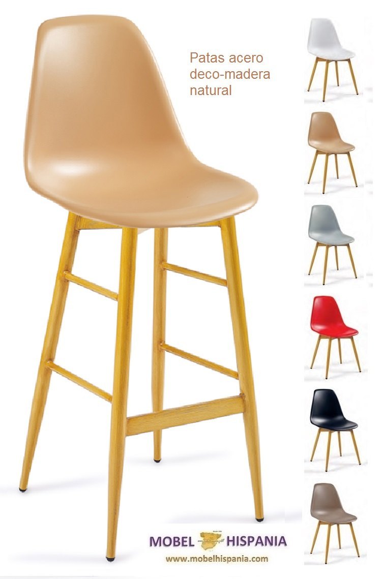 PICASSO banqueta p4 acero deco madera natural carcasa blanca 05