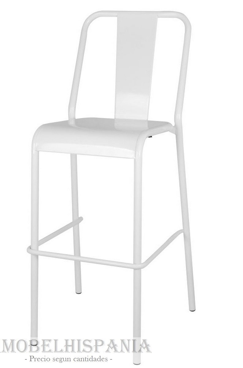 PETERSBURGO blanco taburete estilo industrial