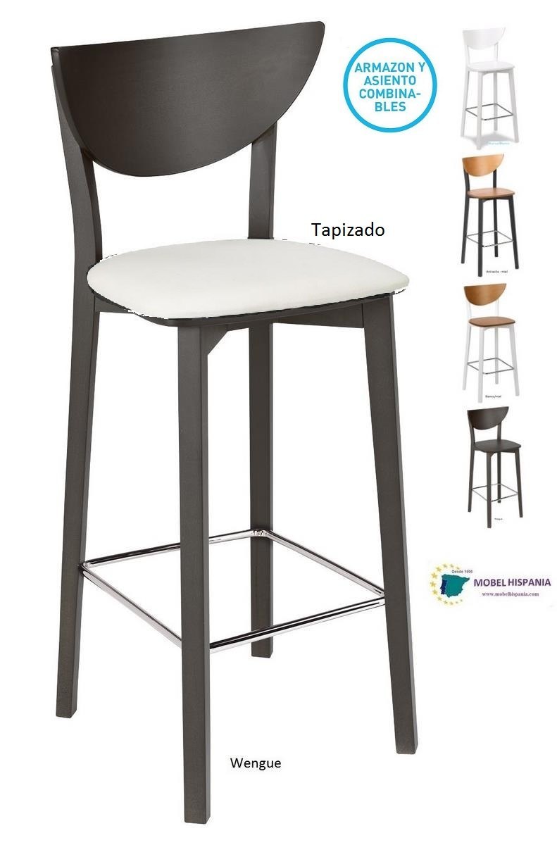 5805 taburete madera wengue tapizado 1