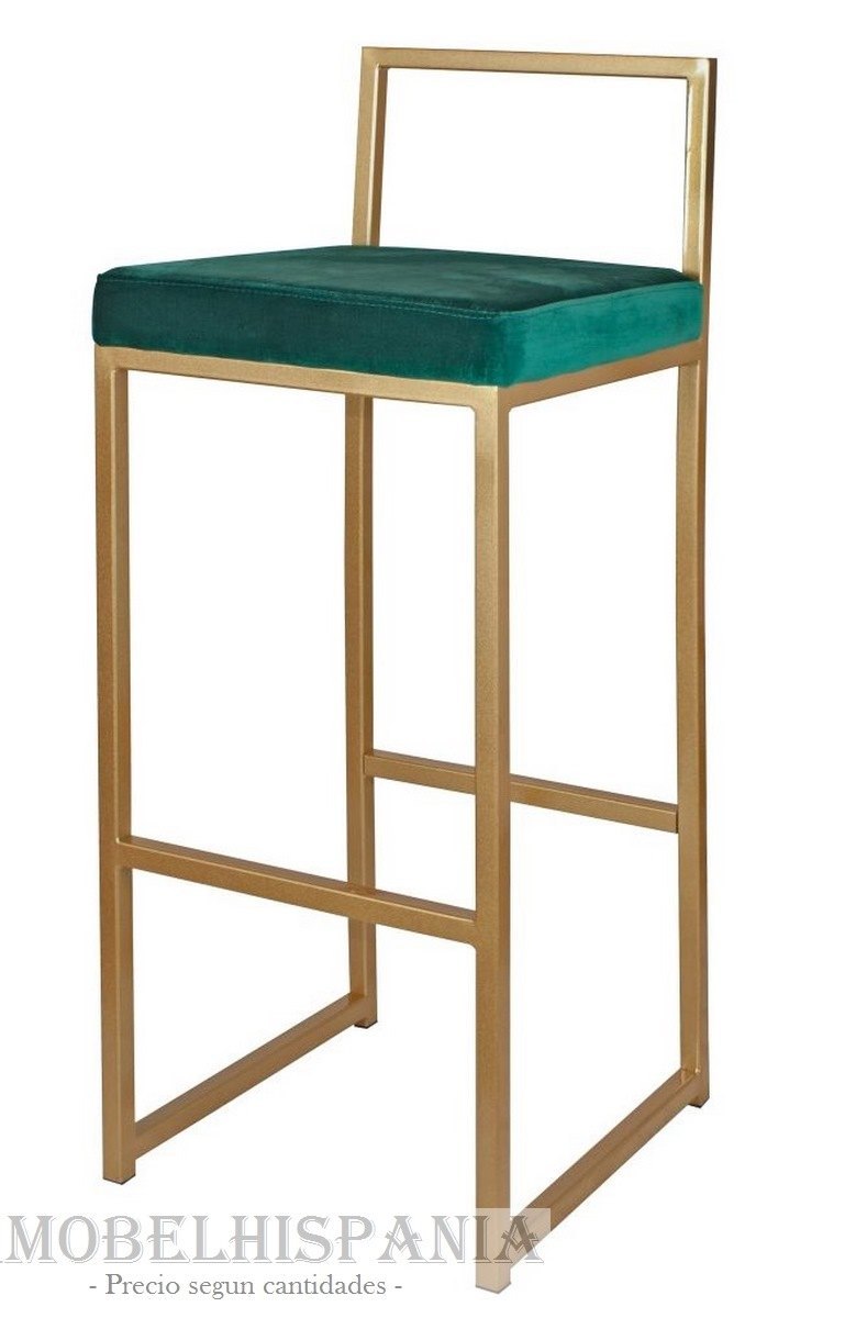 CHAPLIN-Dorado-taburete-metalico-tapizado CHAPLIN Dorado taburete metalico tapizado