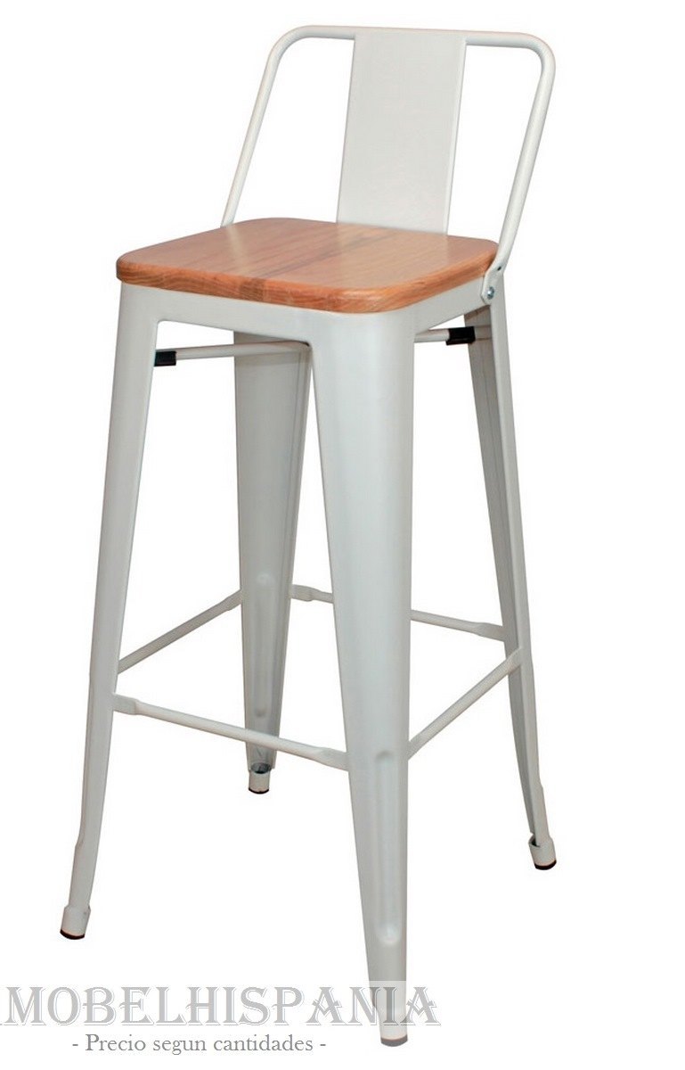 WOODIANA blanco taburete industrial tolix 01