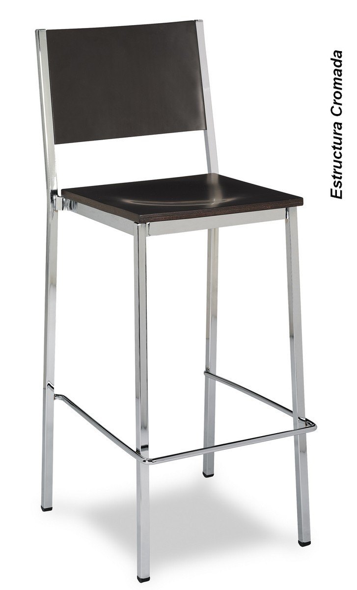 538 taburete cromado madera