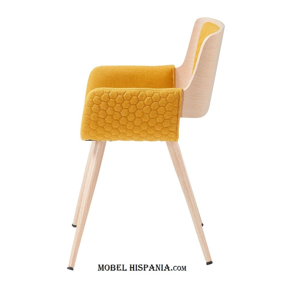 ANDRE Amarilla Silla estilo nordico madera tapizada Mobel Hispania