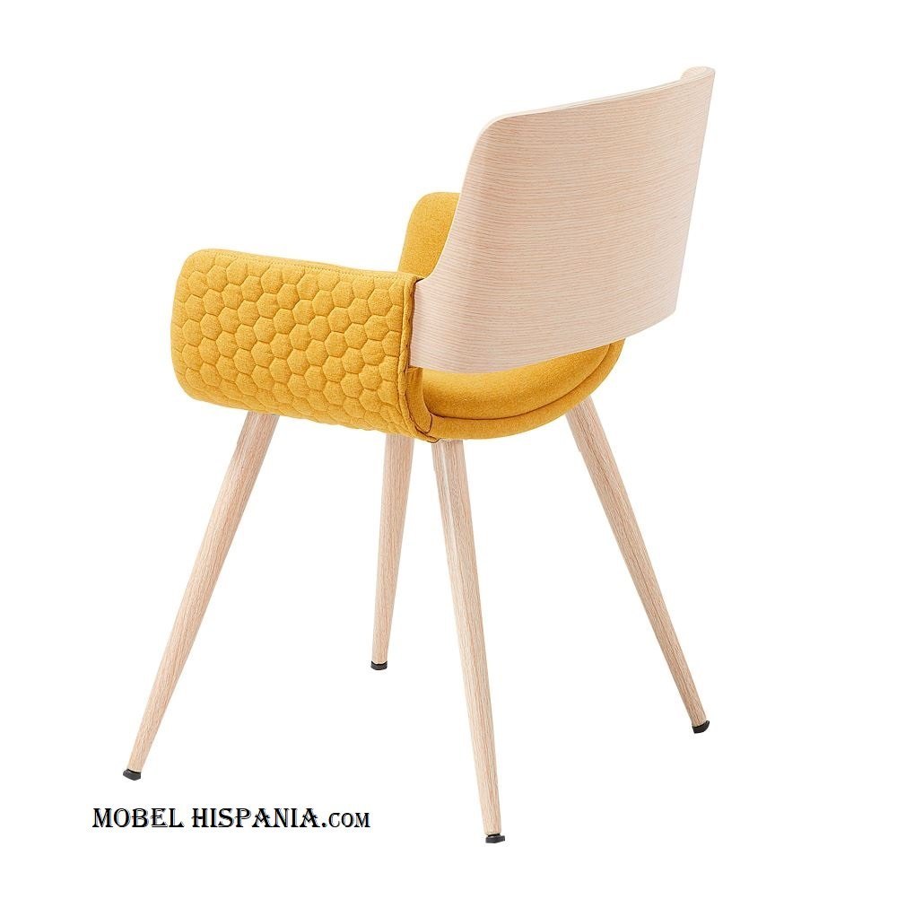 ANDRE Amarilla Silla estilo nordico madera tapizada Mobel Hispania