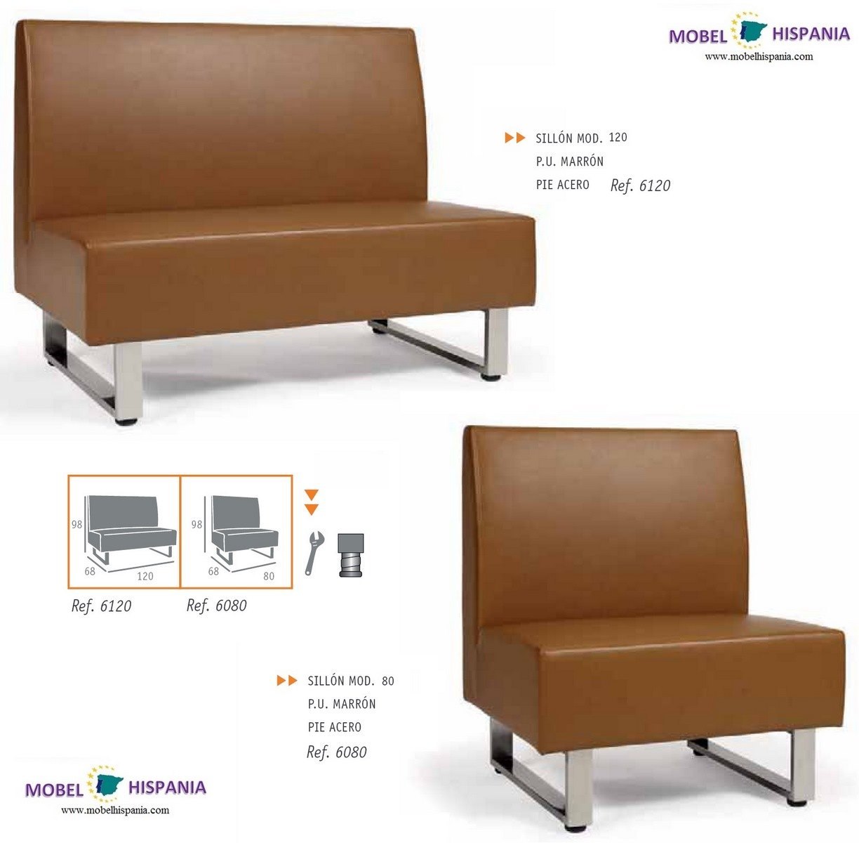 Puf cuadrado marron 05