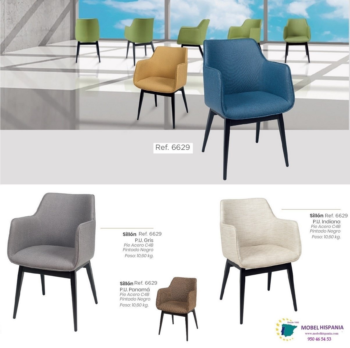 RB6629 Sillon metal negro verde 2 10