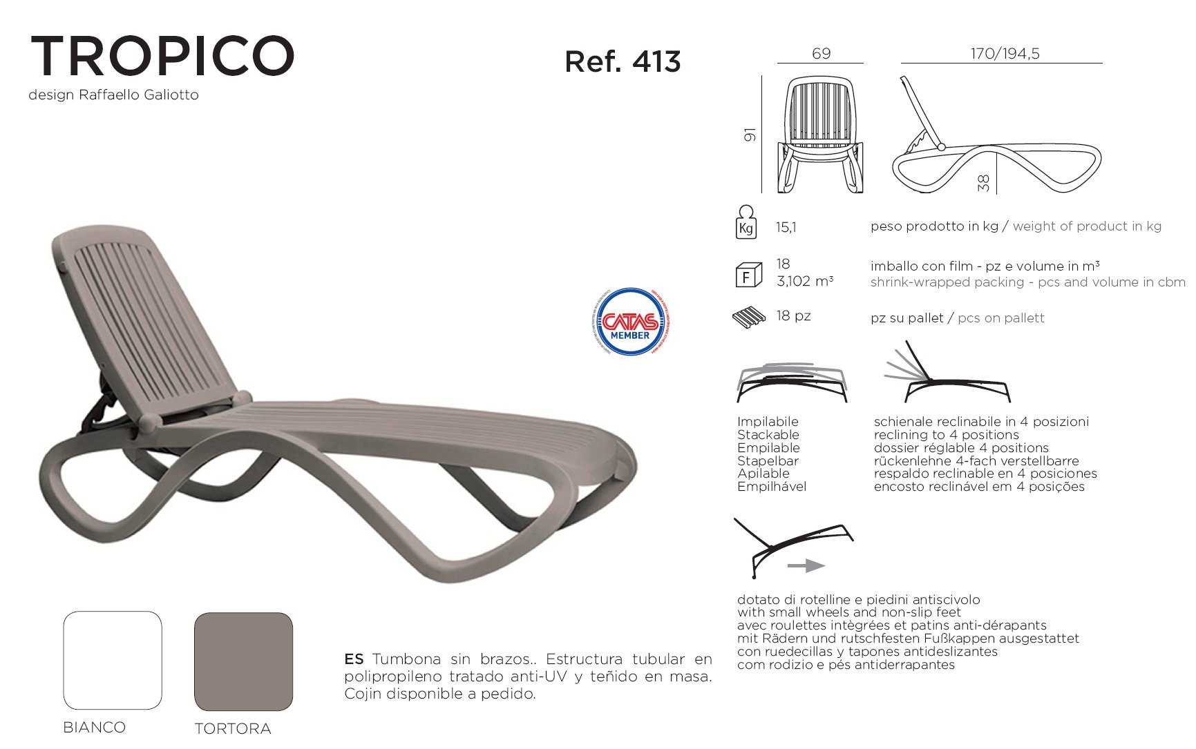 TROPICO tumbona polipropileno tortora 03