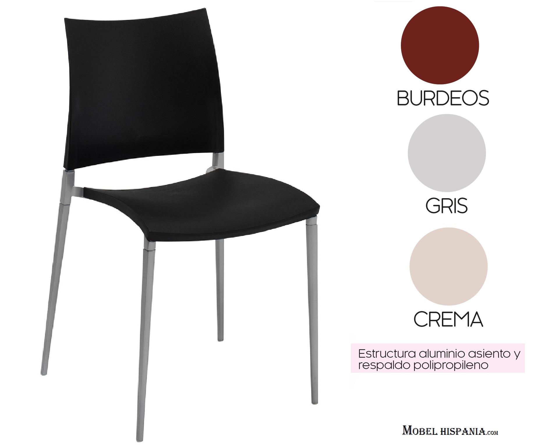 VIC217 silla aluminio polipropileno crema 09 1