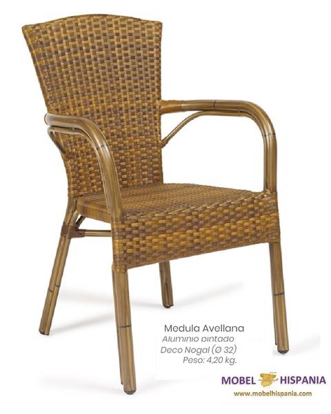 8036 sillon aluminio nogal avellana