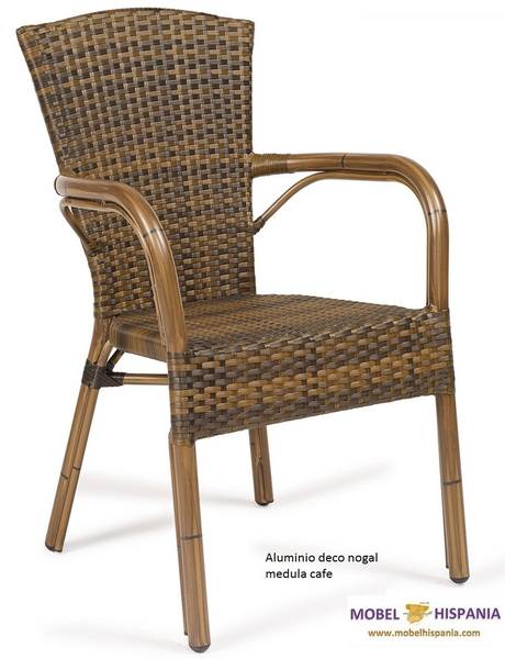8036 sillon aluminio nogal cafe