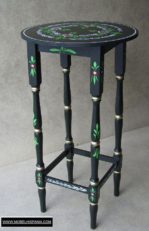 Mesa alta verde cuadrada 04