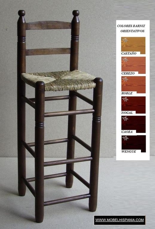 taburete respaldo nogal