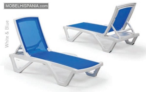 DINA tumbona azul blanca