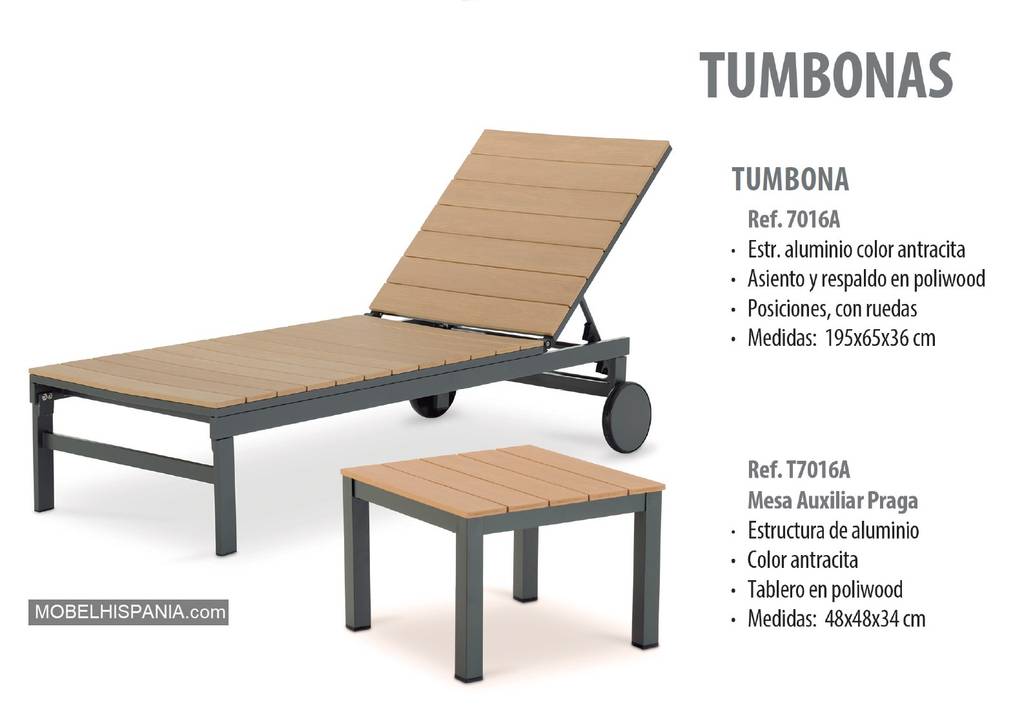 7016A tumbonas antracita