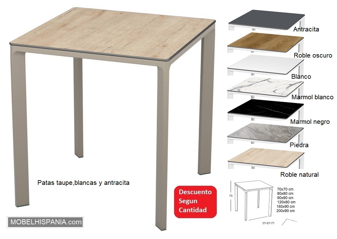 MEET mesa taupe roble w