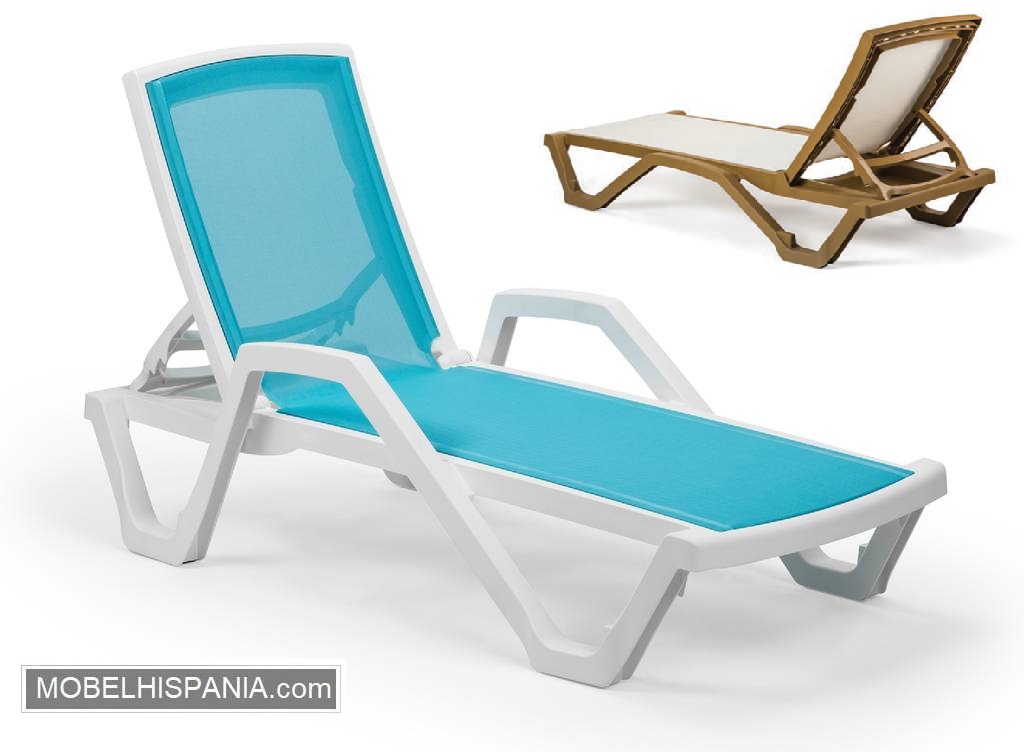 DINA tumbona brazos celeste