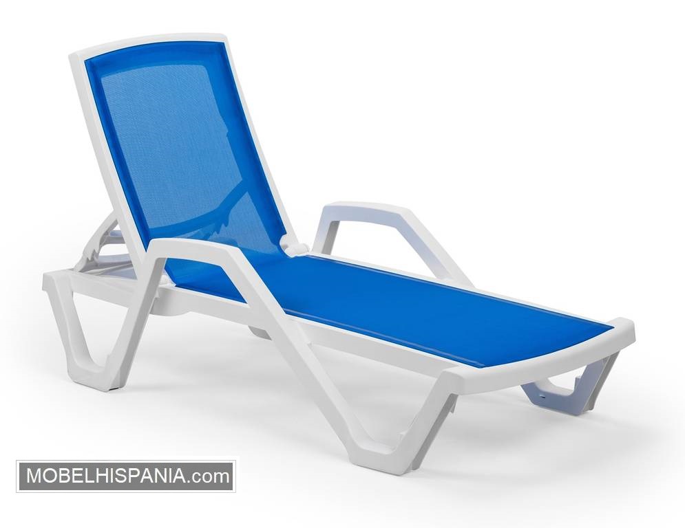 DINA tumbona brazos azul