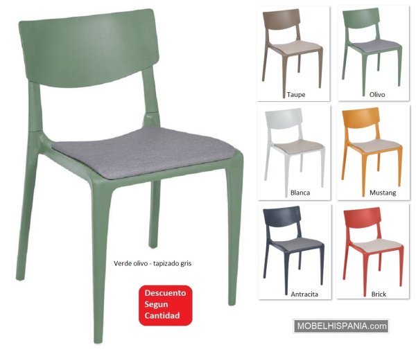 TOWN tapizada silla oliva 1